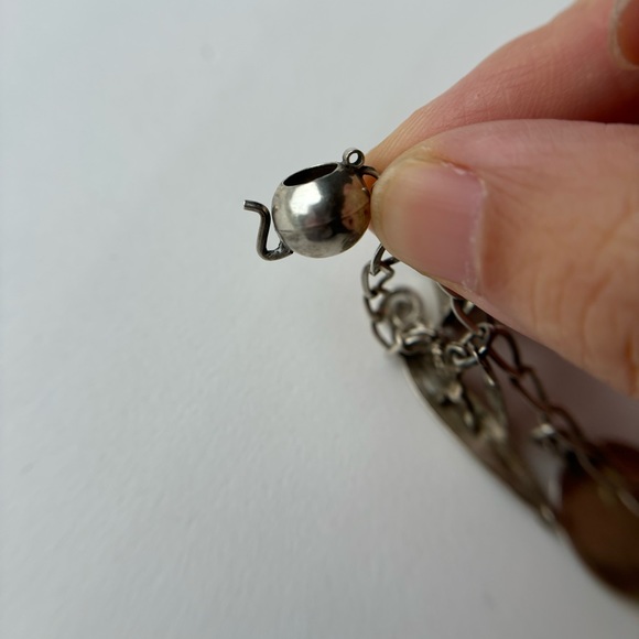 Vintage Charm Bracelet Sterling signed Automade Estate Jewelry - Picture 4 of 9